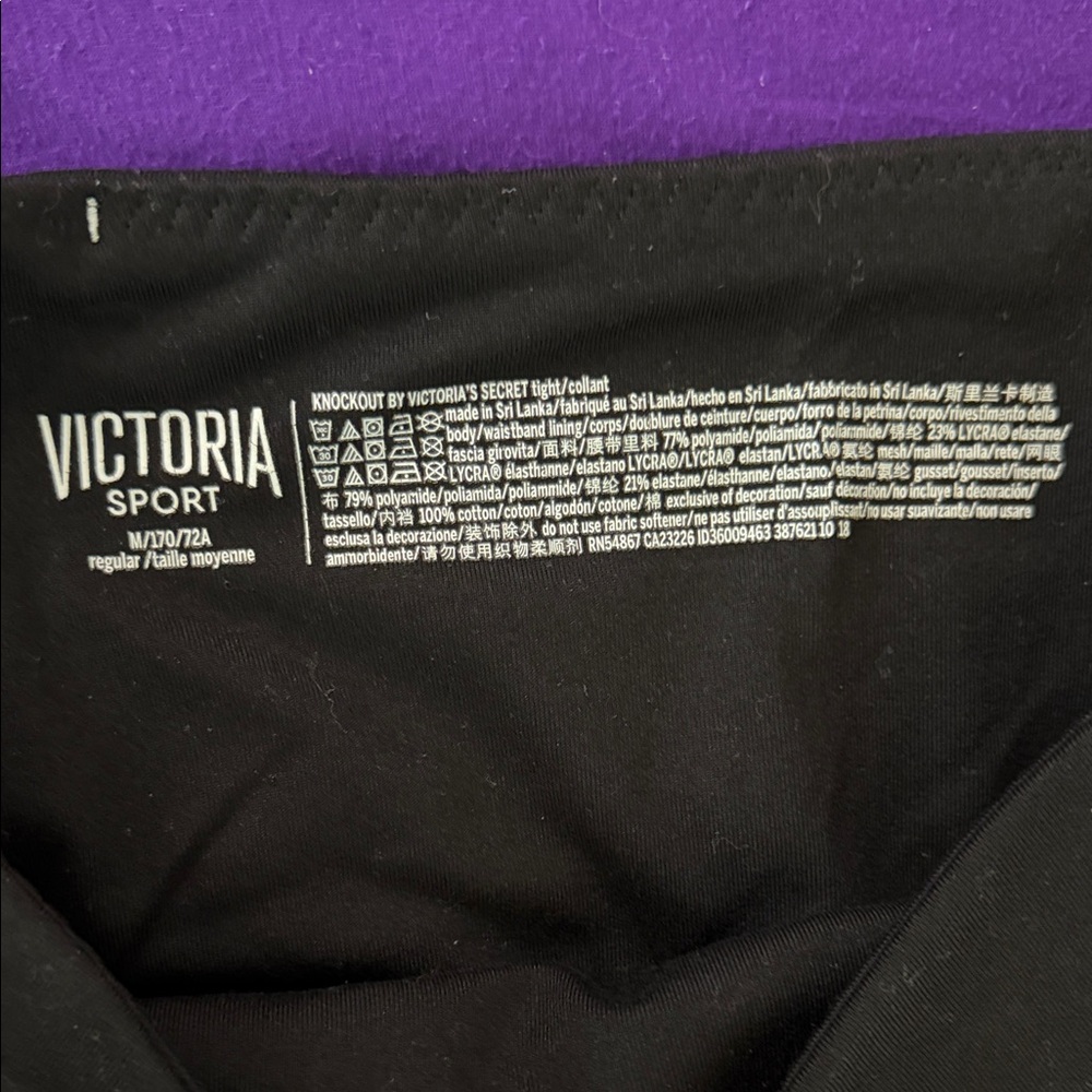 Victoria Sport Black Knockout High-Waisted Leggings with Mesh Size Medium - Picture 7 of 8